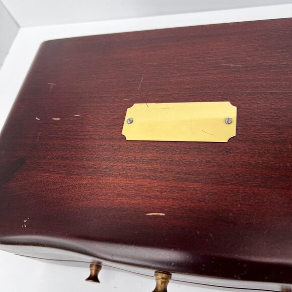 Vintage Reed & Barton / Eureka Manufacturing Company Wooden Jewelry Chest 11"x7" - Picture 8 of 16